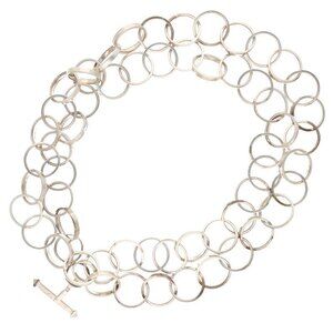 Tiffany Co Paloma Picasso Silver Ring Link Necklace